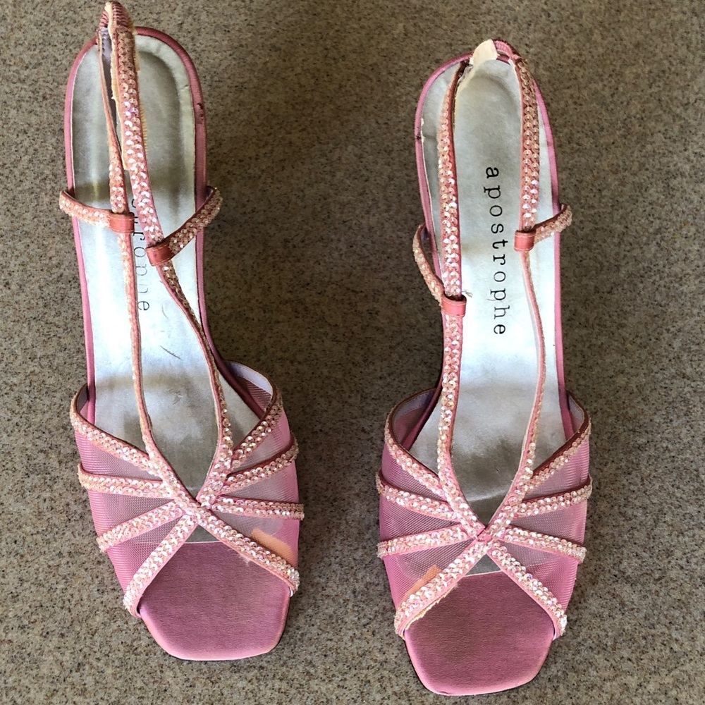 Apostrophe Pink Strappy Heels